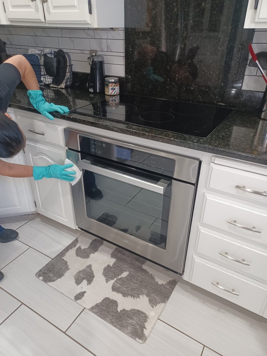 Kitchen cleaning in progress